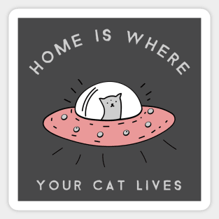 Home is where your cat lives Sticker